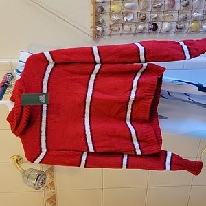 Wild Fable Cable Knit Striped Crop Sweater